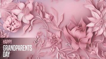 Happy Grandparents Day Elegant light pink floral multipurpose background. photo