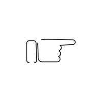 Hand wave, waving direction, finger gesture line emoji art vector icon for apps and websites.
