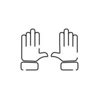two hand up emoji, fingers gesture line art vector icon for apps and websites.