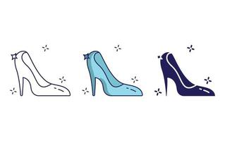 Princess shoes icon vector