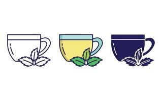 icono de té de hierbas vector