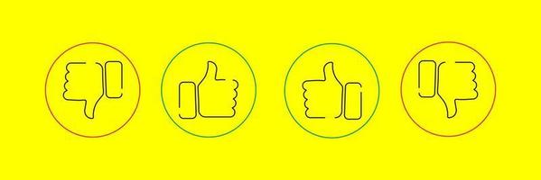 agree, disagree, hand emoji, finger gesture line art vector icon for apps and websites set.