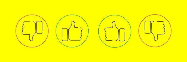 agree, disagree, hand emoji, finger gesture line art vector icon for apps and websites set.