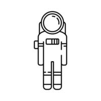 Astronaut and Helmet Line Icon On White Background. Space or cosmos. vector