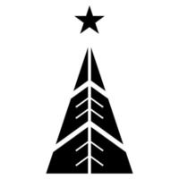 Christmas tree outline icon, vector simple line sign. Happy new year party design.