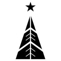 Christmas tree outline icon, vector simple line sign. Happy new year party design.