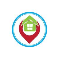 A House location logo, home location, pin house logo vector