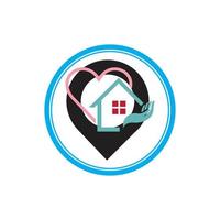 A House location logo, home location, pin house logo vector