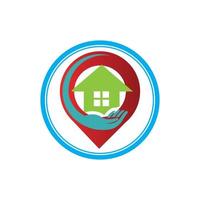 A House location logo, home location, pin house logo vector