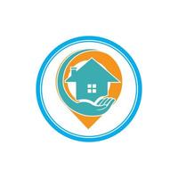 A House location logo, home location, pin house logo vector