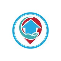 un casa ubicación logo, hogar ubicación, alfiler casa logo vector