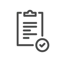 Clipboard related icon outline and linear vector. vector