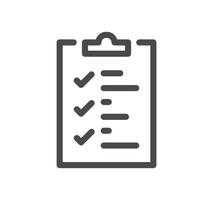 Clipboard related icon outline and linear vector. vector