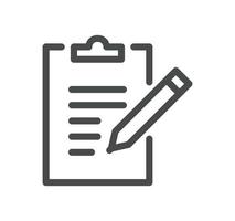 Clipboard related icon outline and linear vector. vector