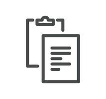 Clipboard related icon outline and linear vector. vector