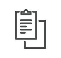 Clipboard related icon outline and linear vector. vector