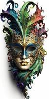 brasileño carnaval máscara en blanco ilustración diseño Arte. foto