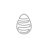 Easter egg one line draw, vector holiday.