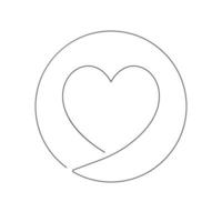 Enamored icon. One line emoji. Web design, valentines day, heart emoji, continue line icons. cute and love. EPS10. vector