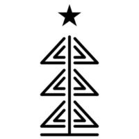 Christmas tree outline icon. linear style symbol, line sign. vector graphics. Icons as Xmas tree decoration with star, Coniferous forest, Spruce winter tree, Fir. Happy new year.