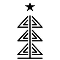 Christmas tree outline icon. linear style symbol, line sign. vector graphics. Icons as Xmas tree decoration with star, Coniferous forest, Spruce winter tree, Fir. Happy new year.