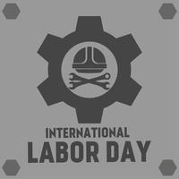 internacional labor día vector ilustración. mayo día celebracion diseño gráfico. diseño vector de contento labor día para saludo en internacional evento. diseño de difícil sombrero y llave inglesa para trabajador evento