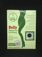 Jakarta, Indonesia - April 21th, 2023 - Happy life energy belly slimming patch koyo pelangsing diet weight loss product photography isolated on plain black background. photo