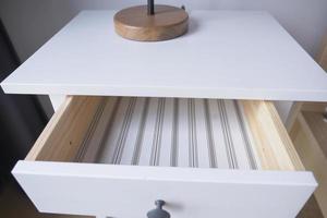 top view of a opened empty drawer photo