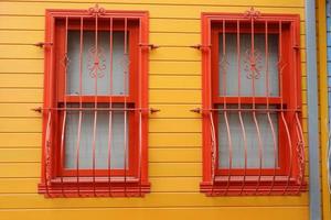 Turkey building exterior. Colorful walls, and windows. photo