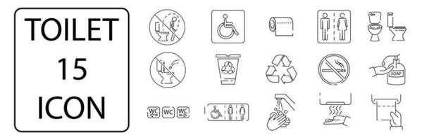 Public toilet icon set. Signs and pointers for the hotel. Male, female, for the disabled, mother and child room. vector