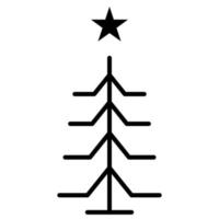 Christmas tree outline icon. linear style symbol, line sign. vector graphics. Icons as Xmas tree decoration with star, Coniferous forest, Spruce winter tree, Fir. Happy new year.