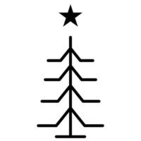 Christmas tree outline icon. linear style symbol, line sign. vector graphics. Icons as Xmas tree decoration with star, Coniferous forest, Spruce winter tree, Fir. Happy new year.