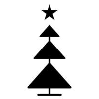 Line christmas tree icon. Vector happy new year party design or banner.