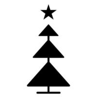 Line christmas tree icon. Vector happy new year party design or banner.