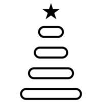 Christmas tree doodle icon Sketch line vector. Happy new year party design. vector