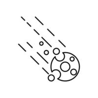 Meteor or asteroid line vector icon from Disaster icon pack.