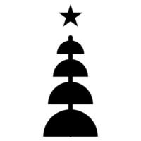 Christmas tree doodle icon Sketch line vector. Happy new year party design. vector