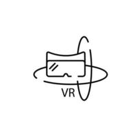 símbolo de virtual lentes Delgado línea icono de futuro tecnología. carrera gráfico para web diseño. calidad contorno vector vr símbolo concepto.