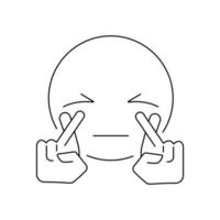 Line crossing fingers icon. Concept of popular non-verbal hand gesture for communication. Ninimal lineart simple logotype graphic stroke art design element isolated on white background. Emoji. vector