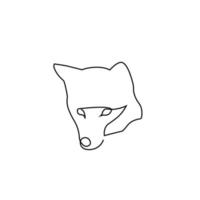 One line design fox. Minimalism style. Vector icon animal.