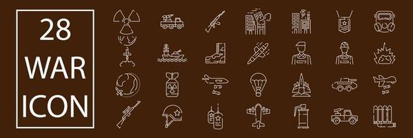 world war vector line icons, minimal pictogram design, editable stroke for any resolution