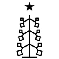Christmas tree outline icon. linear style symbol, line sign. vector graphics. Icons as Xmas tree decoration with star, Coniferous forest, Spruce winter tree, Fir. Happy new year.