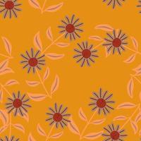 Simple flower seamless pattern. Elegant botanical background. Abstract floral wallpaper. vector