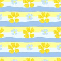 Chamomile flower seamless pattern in simple style. Abstract floral endless background. vector