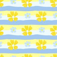 Chamomile flower seamless pattern in simple style. Abstract floral endless background. vector