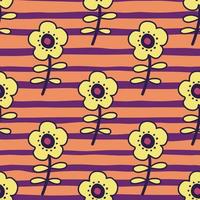 Doodle stylized flowers seamless pattern. Decorative naive botanical wallpaper. Cute flower background. vector