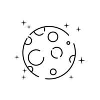 Planets linear icons isolated universe concept and cosmos or space vector moon.