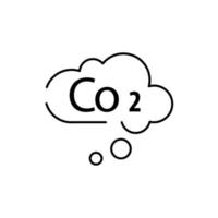 Cloud and carbon icon. Ecology and Environment-related line icon. Global Warming, Forest, Organic Farming, and more. vector