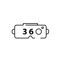 VR glasses, goggles, virtual reality 360 thin line icon. Linear vector. Isolated on white background. vector