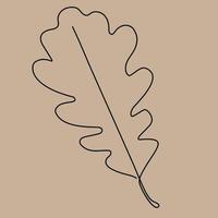 One line leaves icon. Vector illustration. Autumn.